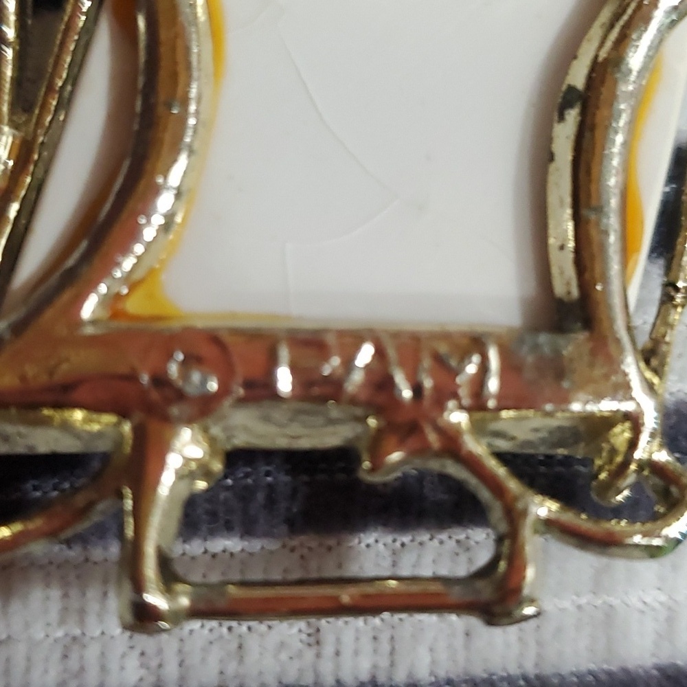 PAM Vintage Paruria Gold & White Rainbow Confetti Designer Signed 1950's - Picture 7 of 7